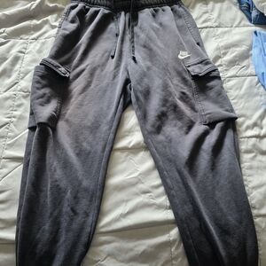 Nike Dark Gray Cargo Joggers with Drawstring Waist